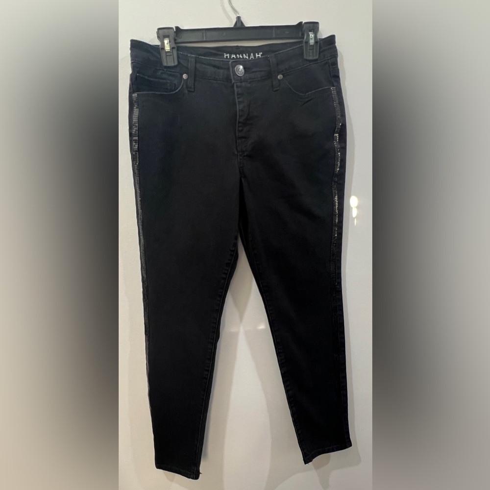 Hannah Black Skinny Jeans with Cute Accents